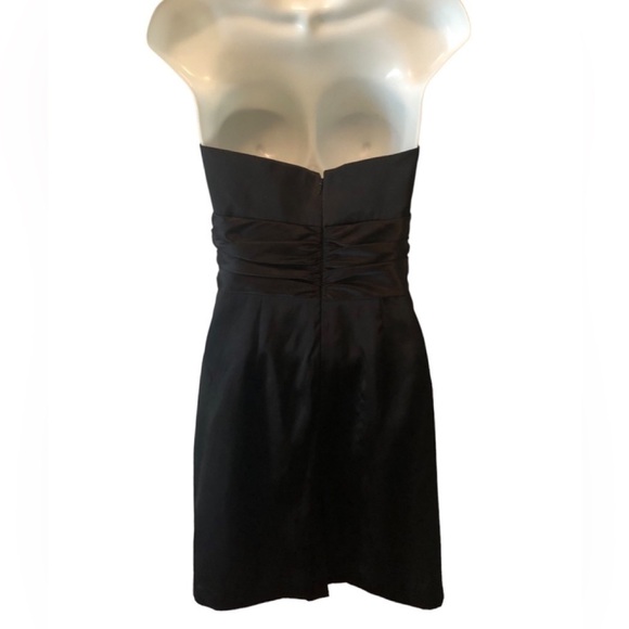 David’s Bridal Black Strapless Cocktail Mini Dress Empire Waist Sz. 6 - Picture 4 of 8